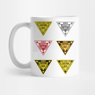 Ejection Seat Danger  Triangle Military Warning Fighter Jet Aircraft Distressed Mug